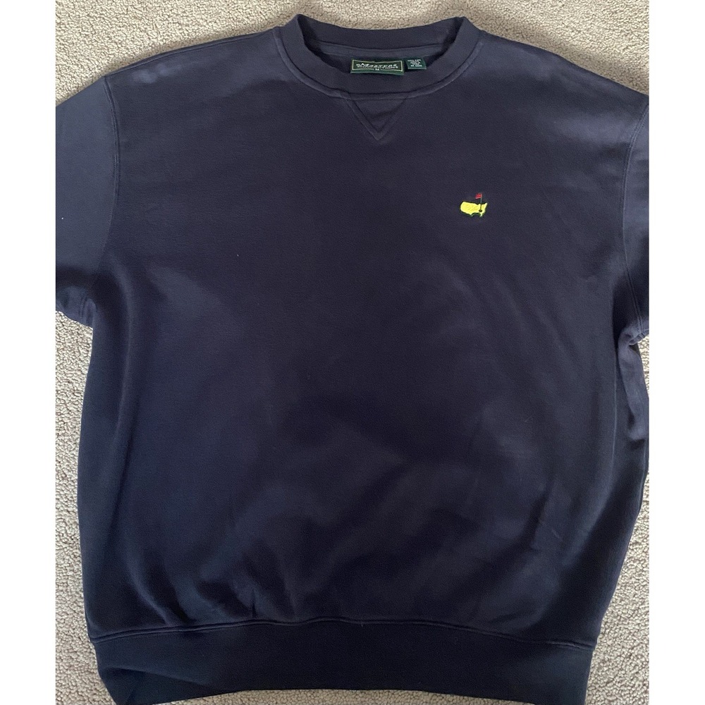 Masters Collection Sweater Mens Med Pullover Long Sleeve V Neck Golf Navy Blue